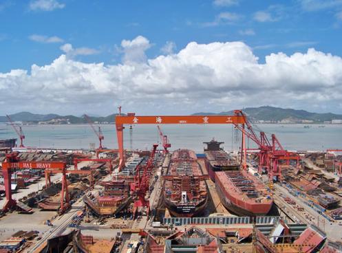 金海重工50万吨级船坞及800吨龙门吊 