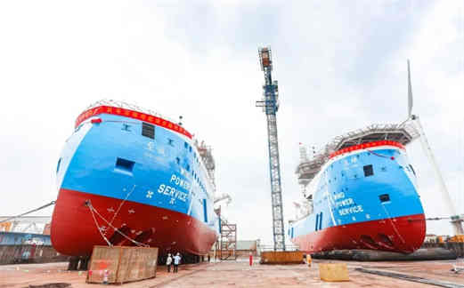 振华重工建造亚洲首制海上风电运维母船吉水